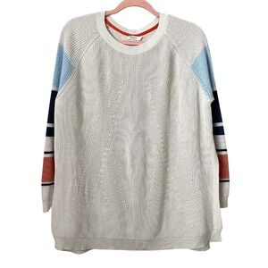 Mersea Sweater Womens OS Beige Camden Stripe Traveller Oversized Button Back